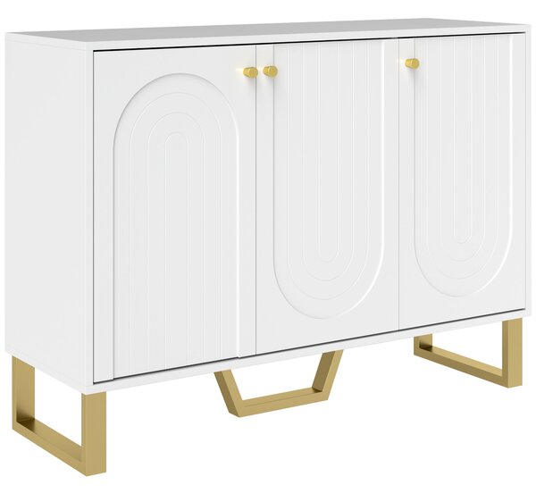 HOMCOM Buffet per soggiorno con ante e ripiano regolabile, 106,5 x 35 x 77,5 cm, bianco | Aosom Italy