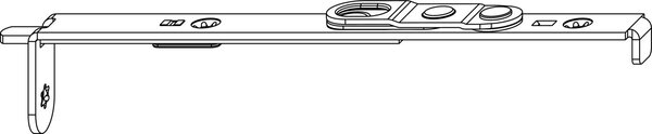 Bullone per bordi MACO piatto inferiore/superiore, per scanalatura per ferramenta, L=180 mm, argento