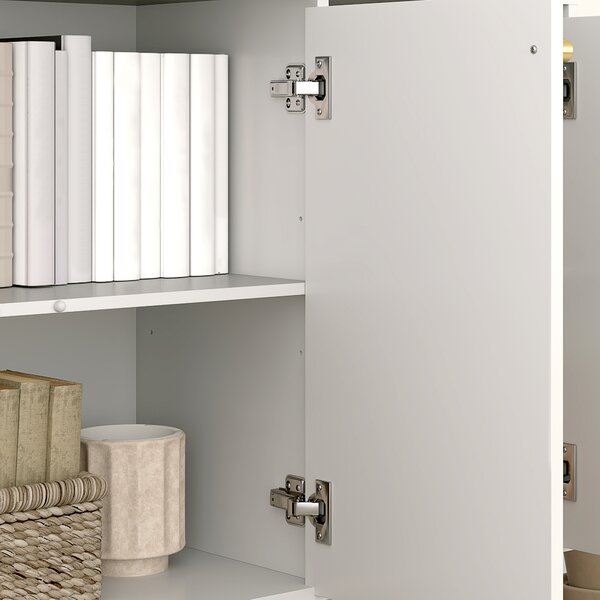 HOMCOM Buffet per soggiorno con ante e ripiano regolabile, 106,5 x 35 x 77,5 cm, bianco | Aosom Italy
