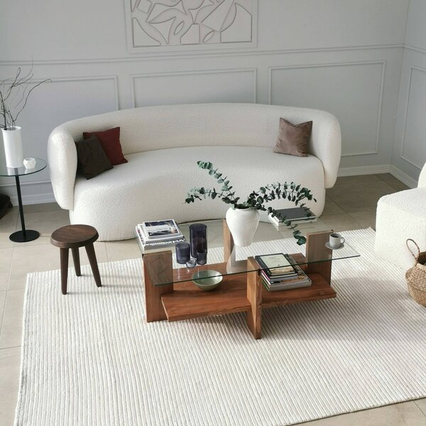 Tavolino da Salotto Marrone Noce Portariviste un Vano 105x60x40h cm, Forma Rettangolare - Tomiri