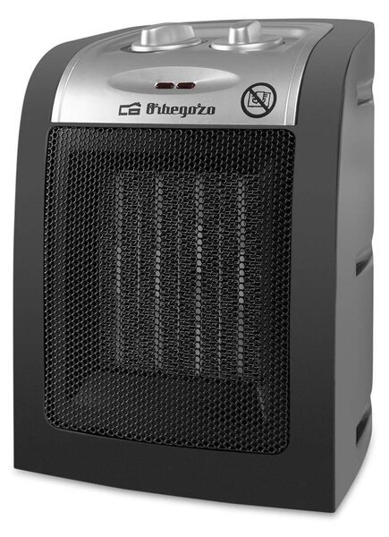 Piastrella ventilata in Vetroceramica, 1500 W, 2 livelli di potenza, termostato, colore nero