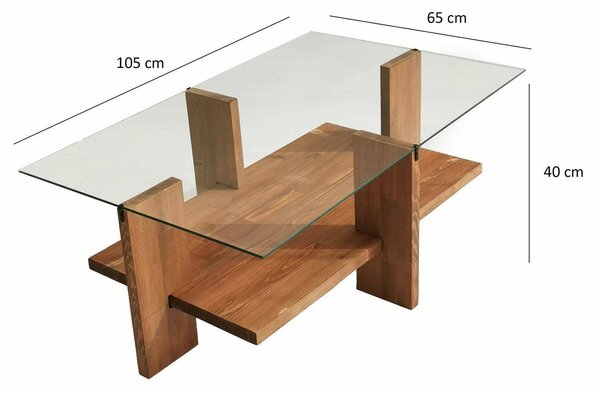 Tavolino da Salotto Marrone Noce Portariviste un Vano 105x60x40h cm, Forma Rettangolare - Tomiri