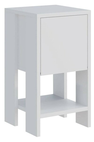 Comodino in legno bianco 30x30x55h cm - Filippa