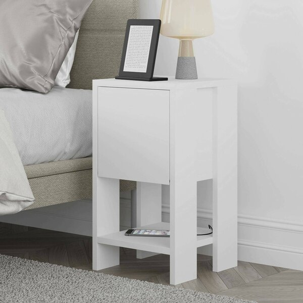 Comodino in legno bianco 30x30x55h cm - Filippa