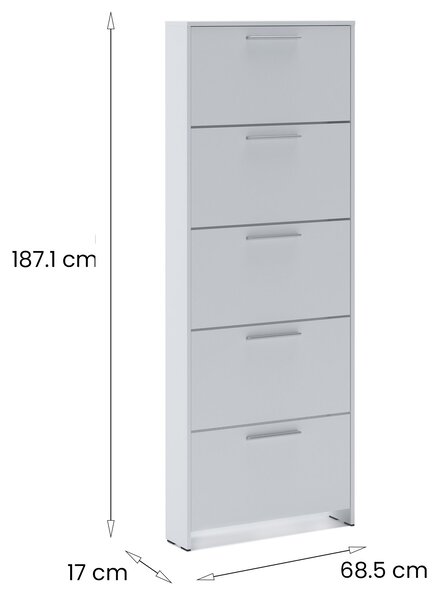 Scarpiera apertura abatible\ bianca 68x187h cm - Campania
