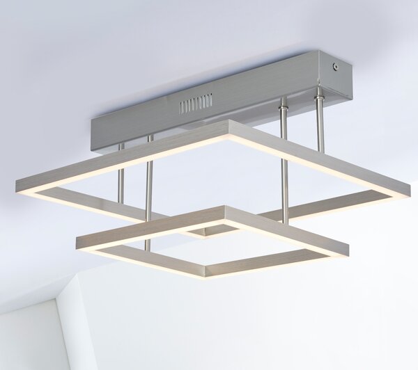 BRILLANTE plafoniera moderna TUNAR | Dimmerabile tramite dimmer a 3 livelli | Plafoniera LED angolare in alluminio | 32W 3.500 lumen e 3.000 Kelvin bianco caldo