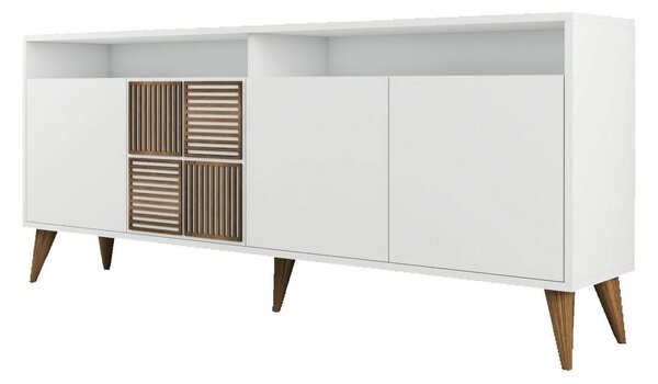 Credenza bianca 180x35x78h cm 4 ante - Benjamin