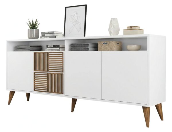 Credenza bianca 180x35x78h cm 4 ante - Benjamin