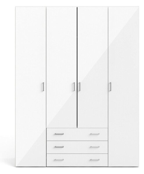 Cabina armadio in legno bianca lucida 154x200h cm - Amoruccio
