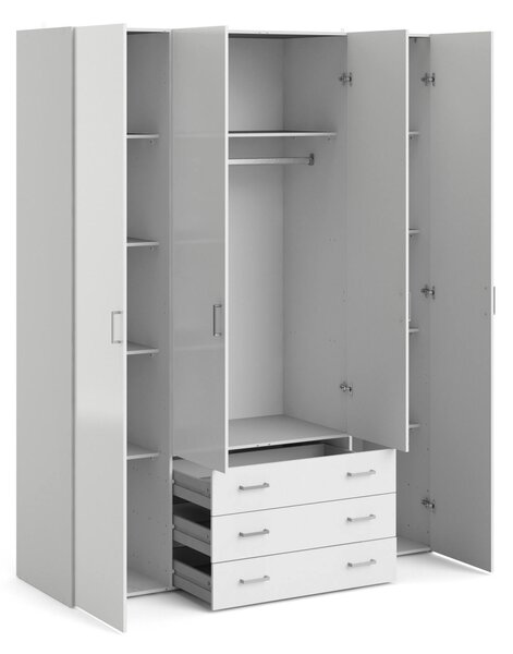 Cabina armadio in legno bianca lucida 154x200h cm - Amoruccio