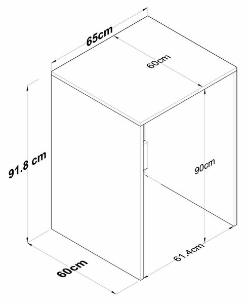 Armadio Multiuso Grande Marrone Noce Bianco un Ripiano Vano per Lavatrice 65x92h cm, un Vano - Boris