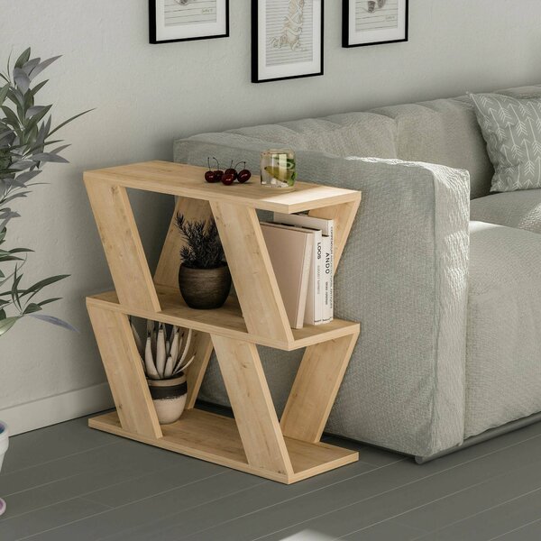 Tavolino soggiorno irregolare quercia 60x22x57h cm - Beniamina