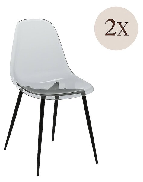 Set di 2 sedie casual in plastica fume - Amstrong