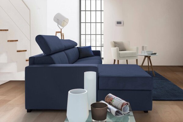 Divano letto reclinabile blu 260x95cm - Aloet