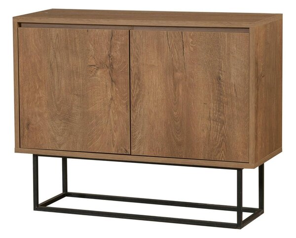 Consolle salotto 90x36x72h cm noce e nero - Credenza Indiano