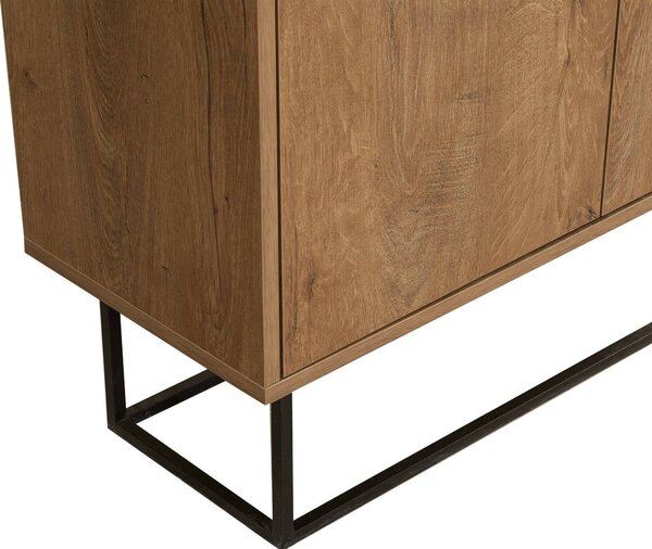 Consolle salotto 90x36x72h cm noce e nero - Credenza Indiano