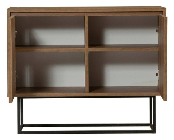 Consolle salotto 90x36x72h cm noce e nero - Credenza Indiano
