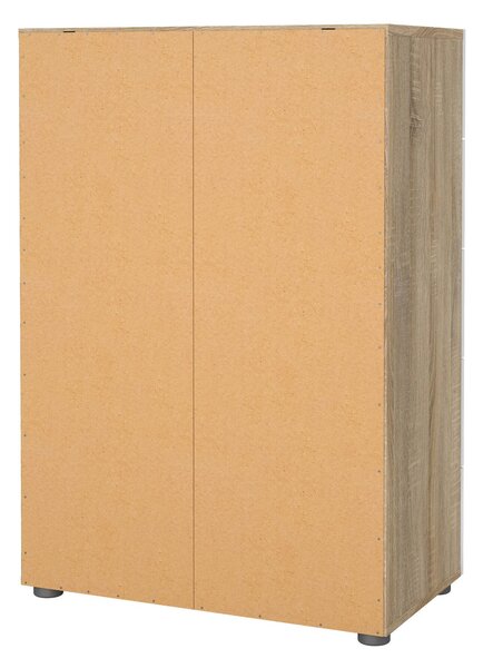 Cassettiera 5 cassetti quercia e bianca lucida 70x102h cm - Alf