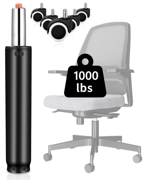 Cilindro a gas per sedia da ufficio, regolabile da 275 mm a 410 mm, con 5 ruote, capacità massima di 450 kg