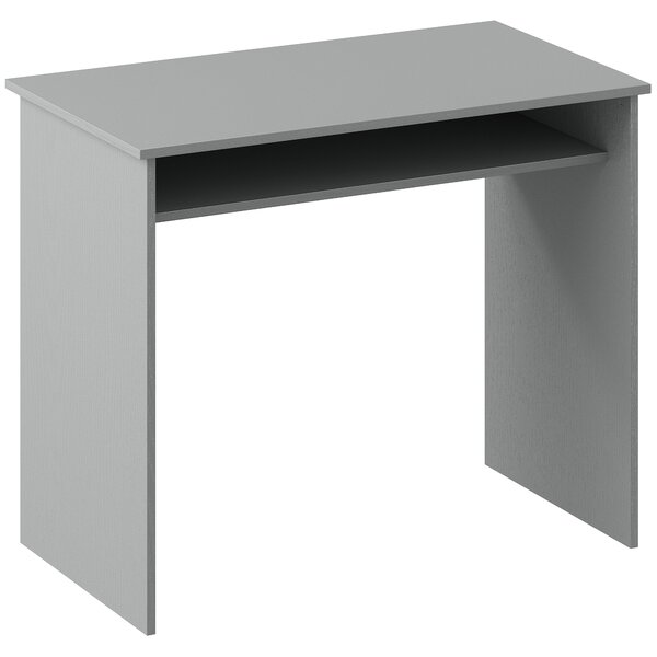 HOMCOM Scrivania per computer sobria minimalista compatta con 1 ripiano, pannelli truciolari, 90x50x74 cm, grigio | Aosom Italy