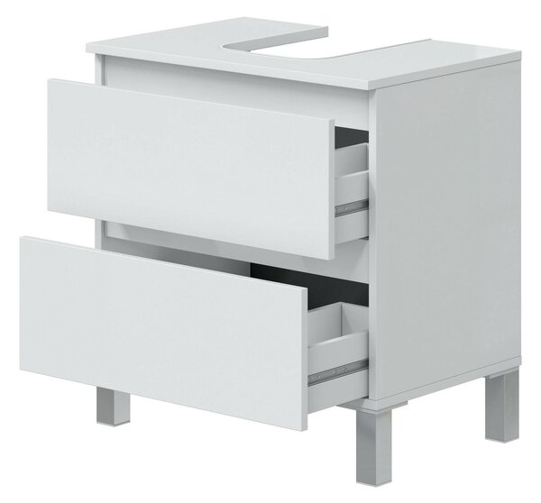 Mobile bagno 2 cassetti 60x40x63h cm bianco lucido - Avola