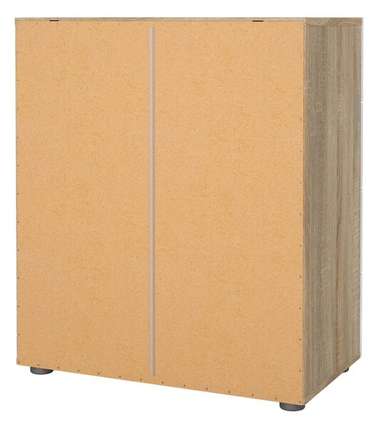 Cassettiera 4 cassetti quercia e bianca lucida 70x82h cm - Asam