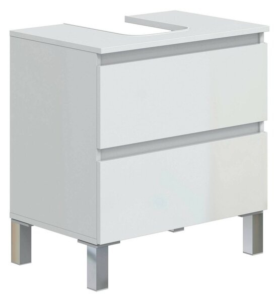 Mobile bagno 2 cassetti 60x40x63h cm bianco lucido - Avola