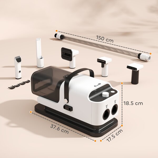 PawHut Asciugatore Blower 5-in-1 600W Asciugatore per Cani con Velocità del Vento e Temperature Regolabili 37,6x17,5x18,5 cm Bianco | Aosom Italy