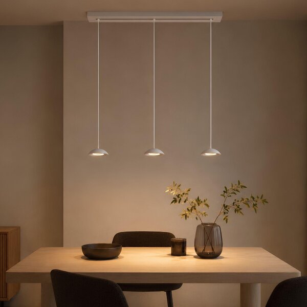 S.luce Santa Air LED tavolo da pranzo a sospensione 3 luci fascio 120cm nero 3 luci semicircolari