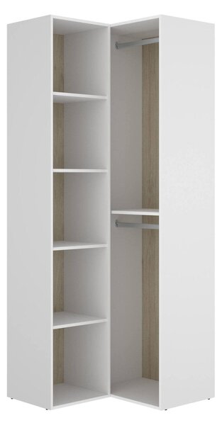 Guardaroba grande salvaspazio bianco e rovere 84x205h cm - Anzino