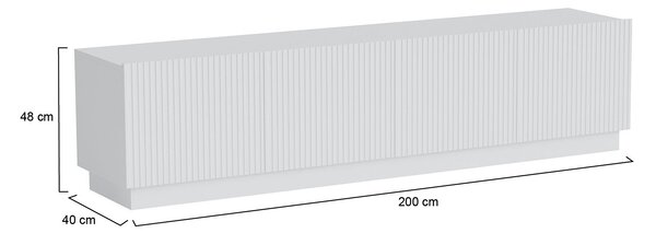 Mobile TV bianco 200x40x48h cm 4 ante - Macherio