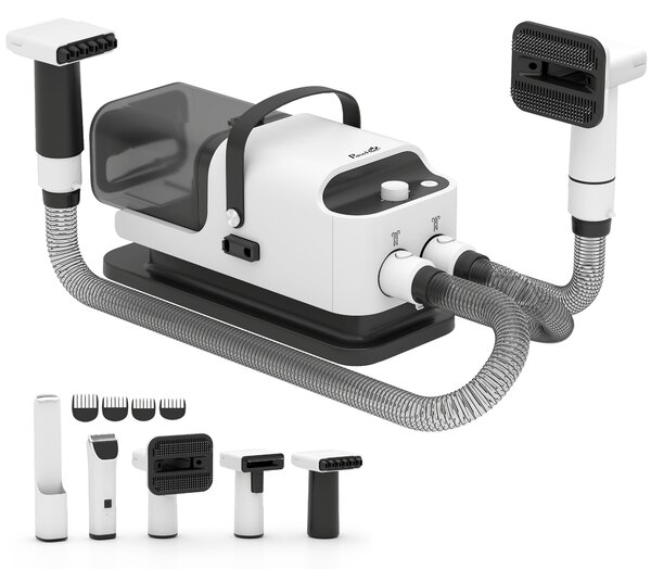 PawHut Asciugatore Blower 5-in-1 600W Asciugatore per Cani con Velocità del Vento e Temperature Regolabili 37,6x17,5x18,5 cm Bianco | Aosom Italy