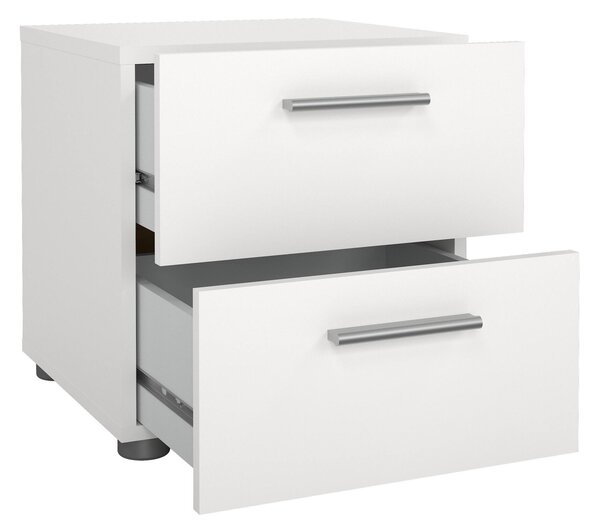 Comodino 2 cassetti bianco 40x40x42h cm - Apolla