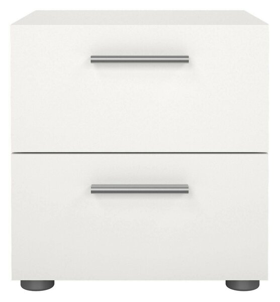 Comodino 2 cassetti bianco 40x40x42h cm - Apolla