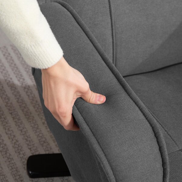 HOMCOM Poltrona relax basculante con poggiapiedi, rivestimento in tessuto effetto velluto, poltrona imbottita girevole, struttura in legno, grigio | Aosom Italy