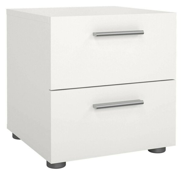 Comodino 2 cassetti bianco 40x40x42h cm - Apolla