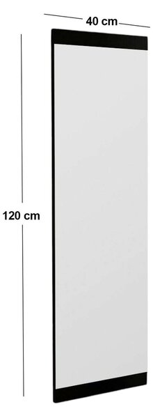 Specchio rettangolare classico nero 40x120h cm - Fiammetta