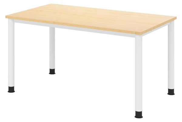 Scrivania bümö Serie H - Finitura: acero, struttura: bianco, dimensioni: 140 x 80 cm