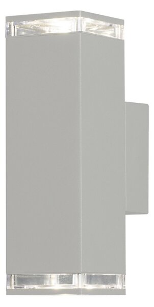 Applique Konstsmide Pollux orientabile verso l'alto/verso il basso con 1 striscia bianca, 2 attacchi GU10, max 2x7W, 240V, alluminio/vetro acrilico, 407-250