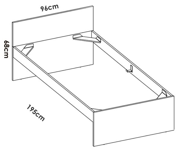 Letto singolo rovere 194x95cm adatto per materasso 90x190 cm - Haikui