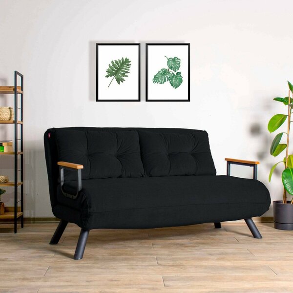 Divano letto comodo nero 133x78cm - Calvin