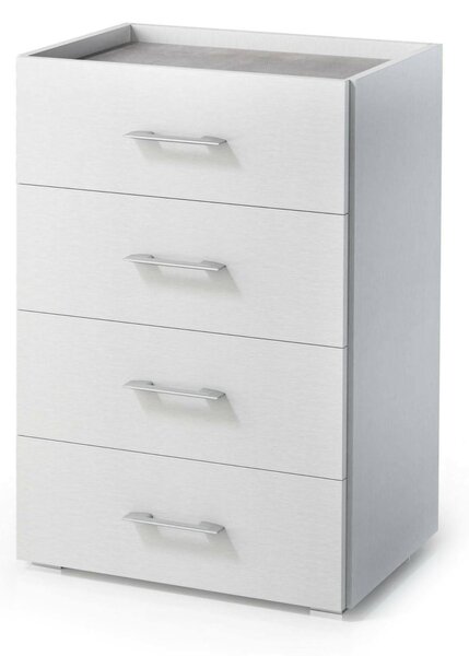 Cassettiera in legno bianca e cemento 50x87h cm - Avim