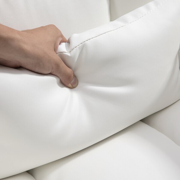HOMCOM Sedia da ufficio ergonomica, regolabile in altezza 48-56 cm, schienale reclinabile, poggiapiedi, bianca | Aosom Italy