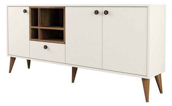 Credenza crema 180x35x81h cm 3 ante e 1 cassetto - Lucertola