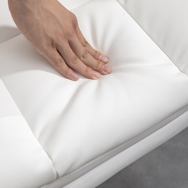 HOMCOM Sedia da ufficio ergonomica, regolabile in altezza 48-56 cm, schienale reclinabile, poggiapiedi, bianca | Aosom Italy