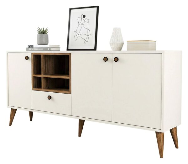 Credenza crema 180x35x81h cm 3 ante e 1 cassetto - Lucertola