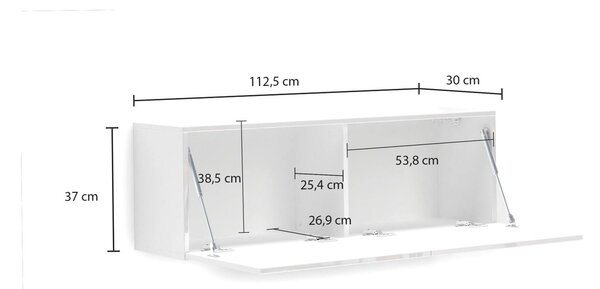 Pensile bagno 112x37h cm bianco lucido - Ostrense