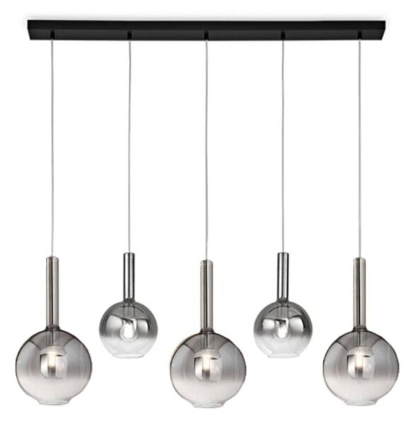 Sospensione vetro fumè specchiato perenz lollipop 8035 n 8554 sp 8556 sp e27 led multiluce - Perenz