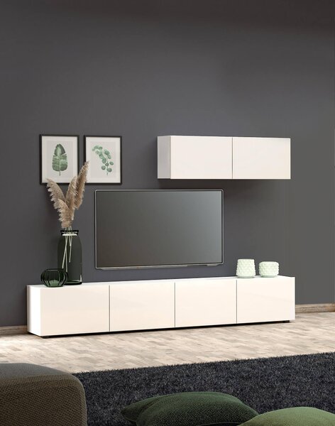 Pensile bagno 112x37h cm bianco lucido - Ostrense