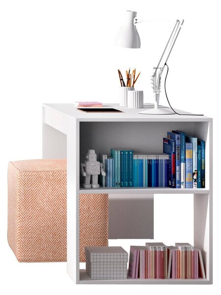 Scrivania lineare bianca 115x50cm con 1 cassetto - Arianella